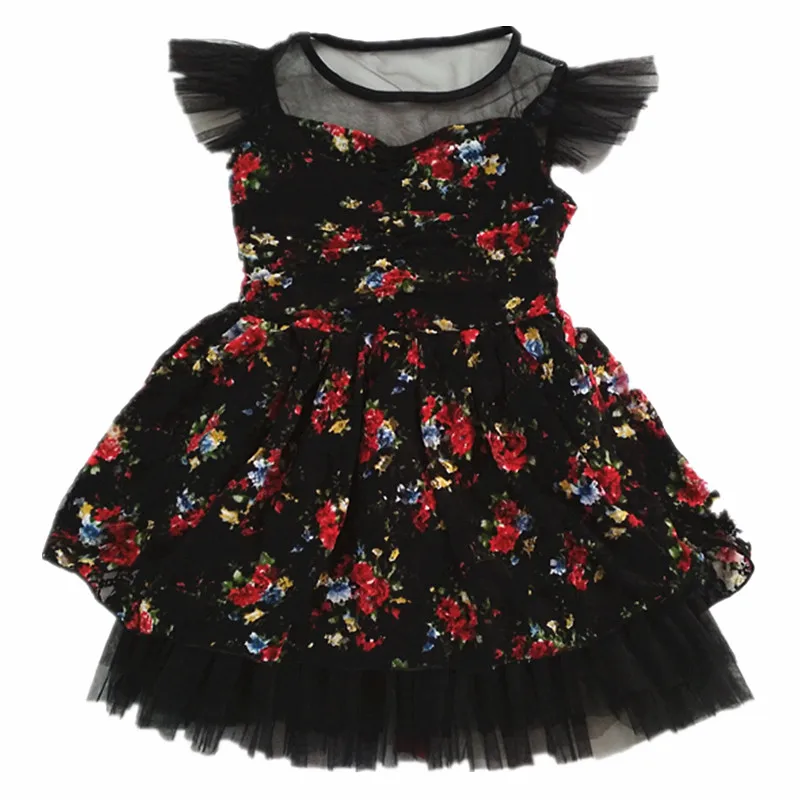 

BBWOWLIN Baby Girl Dress Black Translucent Volie Casual Dresses for 24M Baby Girl Birthday Clothes 136