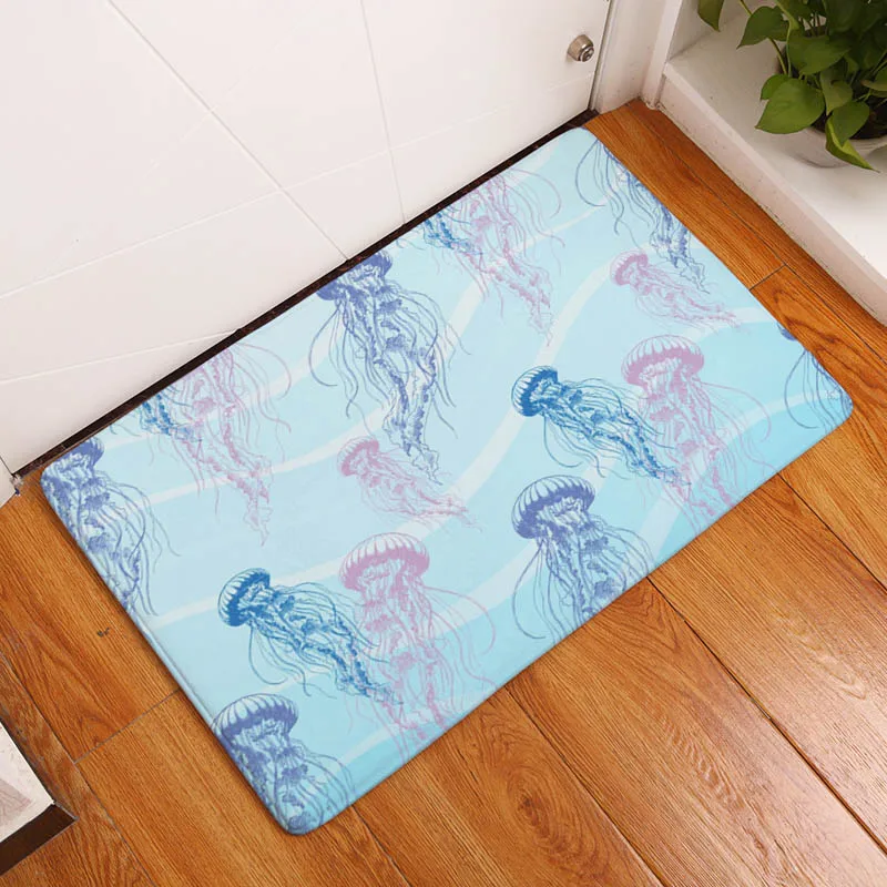 Coral Printing Flannel Carpet Hippocampus Pattern Mat For Living Room 40x60cm Door mat Rectangle Tapete | Дом и сад