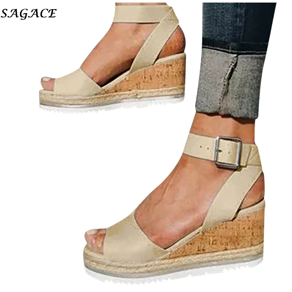 

SAGACE Sandals women Platform High Heels Wedges shoes woman Summer Casual Open Toe Shoes Wedding Pumps Buckle Sandalias Mujer #3