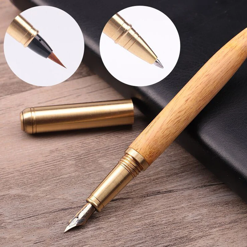 

High Quality Luxury wood fountain pen Iraurita ink pen 0.7mm nib Caneta Stationery Office supplies with pen bag for gift GB43