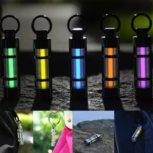Free Shipping 2016 New Automatic Light 25 Years Titanium Tritium Keychain Key Ring Fluorescent Tube Lifesaving