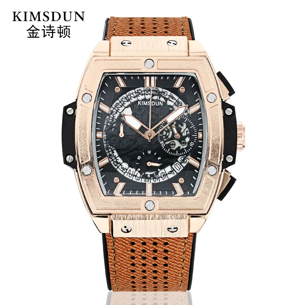 

Men New Tourbillon Automatic Mechanical Watch Luxury Fashion & Casual Brand Leather Man Week Gold Self-Wind Watches