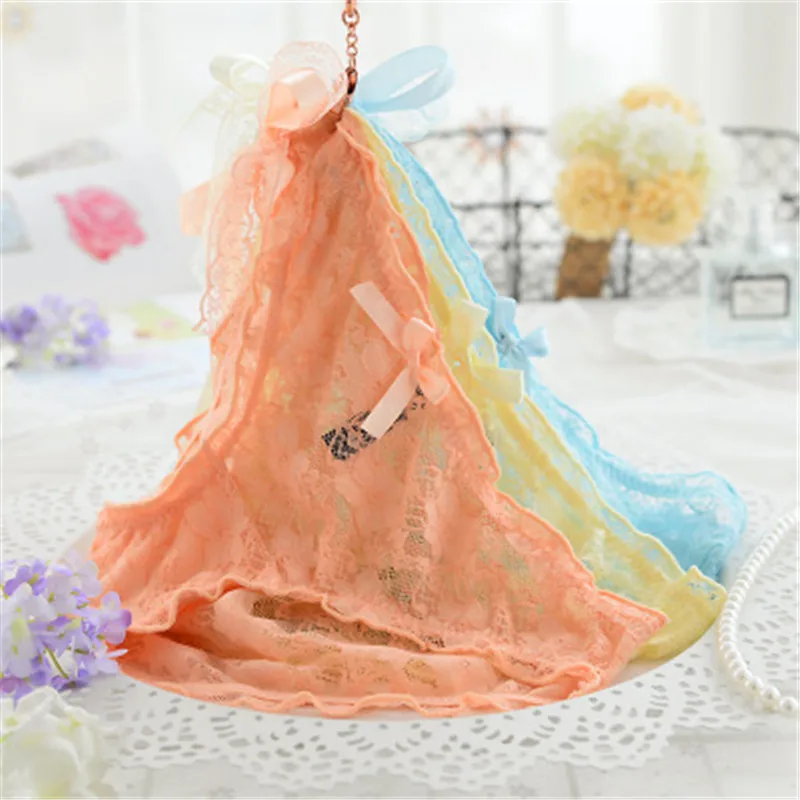High Quality Bow Ruffle Panties Fashion Young Girls Shorts Briefs Sexy Lace Girls Underwear Cute