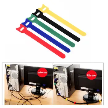 

100pcs Magic Sticker Tape Hook Cable Ties Self-Adhesive Fastener Perfect for Fastening Wires Organizing Cords