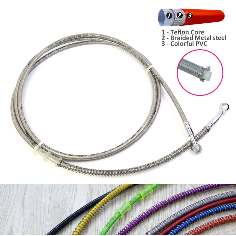900mm-1100mm-2300mm-Colorful-Motorcycle-Hydraulic-Reinforced-Brake-Or-Clutch-Oil-Hose-Line-Pipe-Fit-ATV
