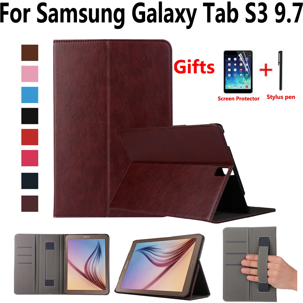 Стороны провести Премиум кожаный чехол для samsung Galaxy Tab S3 9 7 T820 T825 SM подставка Smart Case