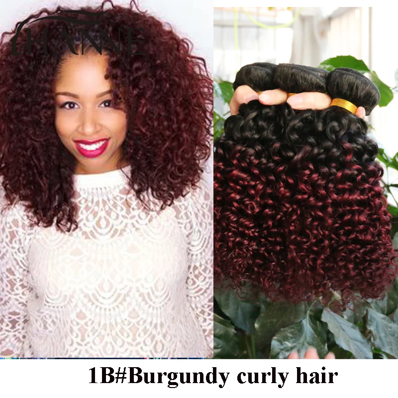 Malaysian Curly Hair 3 Bundles Two Tone Ombre 1b 99j Malaysian