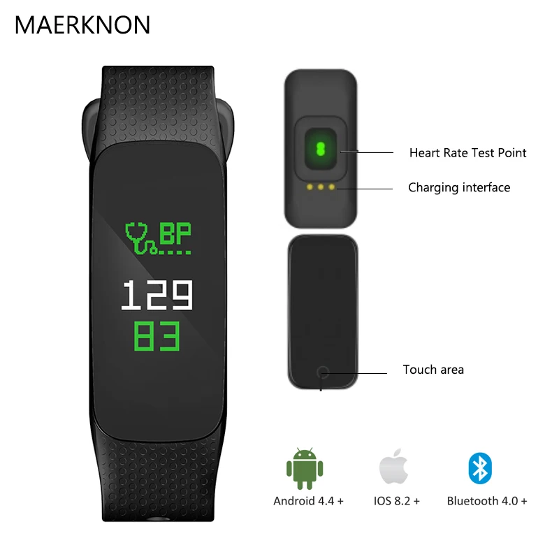MAERKNON L6 Smart Watch IP67 Waterproof Exercise Heart Rate Monitor for Elderly Men and Women Handbands