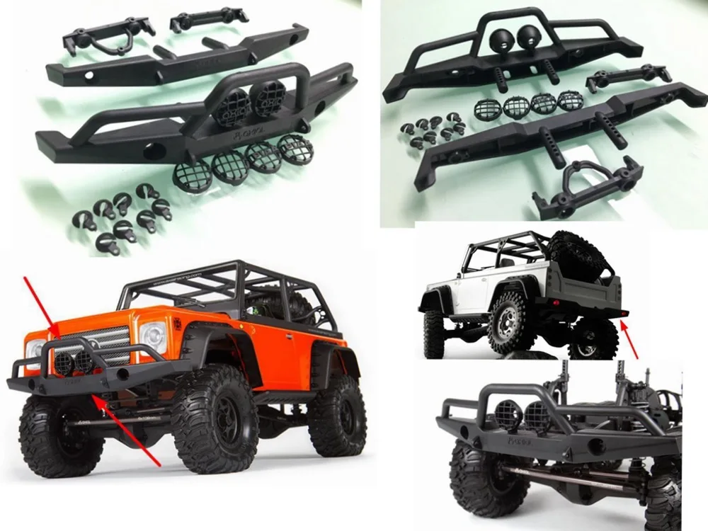 Осевой SCX10 II TRX 4 передний и задний бампер 1:10 rc автомобиль гусеничный барьер