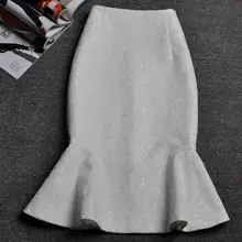 Мода, летняя женская юбка, высокое качество, кружевная юбка, корейский стиль, Милая юбка-Русалка с высокой талией, размера плюс 3XL