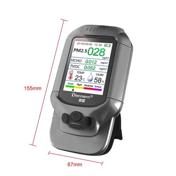 

Air Quality Detector for PM2.5 HCHO TVOC Temperature and Humidity AQI Detection Gas Analyzer Home Protection English Version