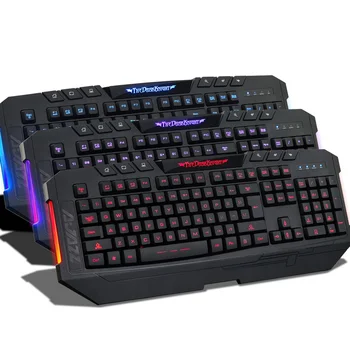 

New arrival gaming keyboard three color backlit keyboard usb wired game keyboard light multimedia game keyboard