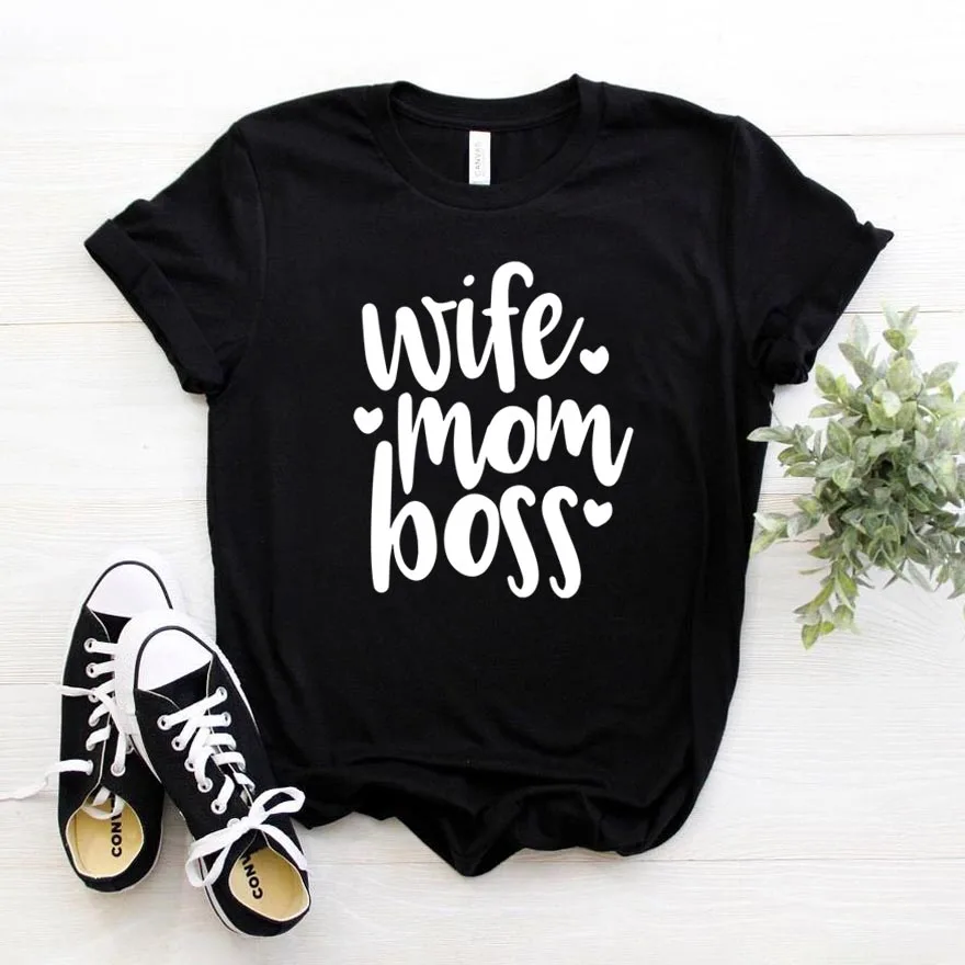 Женская футболка с надписью «Мама и босс», Повседневная хлопковая забавная футболка в стиле хипстера, подарок для леди Юн, топ для девочек, футболка, Прямая поставка, быстрая ZY-281