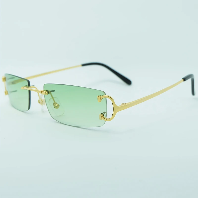 Дизайнерские солнцезащитные очки большие с квадратные мужские роскошные Carter Модные солнцезащитные очки Женские винтажные оттенки зеленые солнцезащитные очки синие солнцезащитные очки - Цвет линз: small gold green
