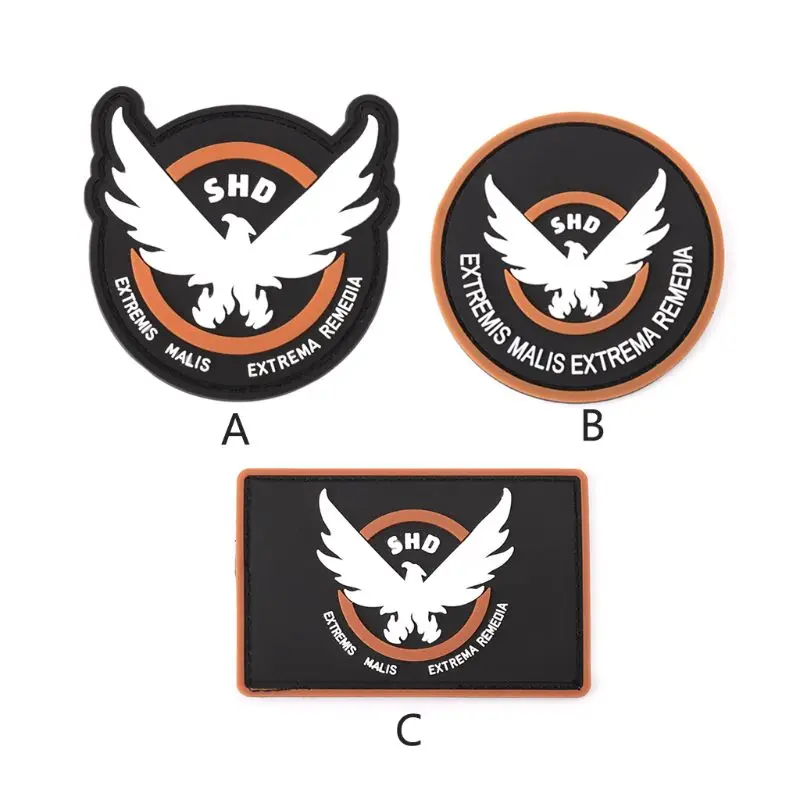 

PVC Patch The Division SHD Military Tactical Armband Morale Rubber Badge 3 Style High Quality PVC + Velcro THINKTHENDO