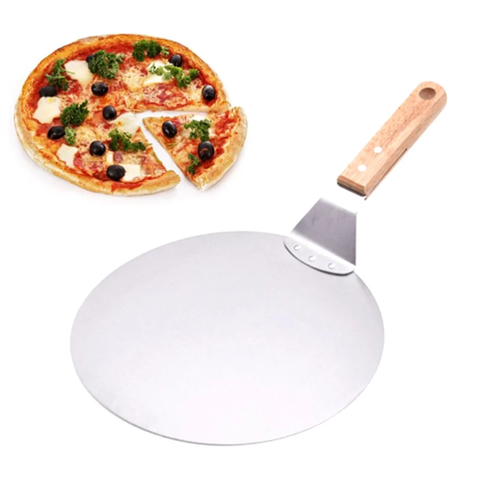 Полезная из нержавеющей стали нож для пиццы лопата с деревянной ручкой лопатка для торта инструменты для выпечки сыра лопатки для пиццы FBE3