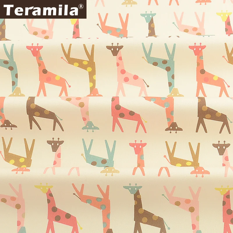 Teramila Fat Quarters, хлопок, ткань, жираф, дизайн, ткань, сделай сам, пэчворк, подушка, для детей, для шитья, для дома, простыня