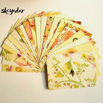 

22 Pcs Lovely/Kawaii Watercolor Painting Postcards Flowers and Birds Postcards