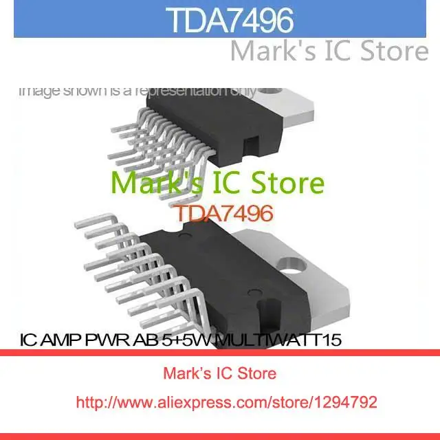 TDA7496 IC AMP PWR AB 5+5W MULTIWATT15 TDA749 7496 TDA74 7496 TDA7 7496 ...