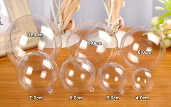 

100Pcs 5cm Round Ball Transparent Open Plastic Clear Ornament Kids DIY Party Supplies Easter Tree Decoration Ornaments