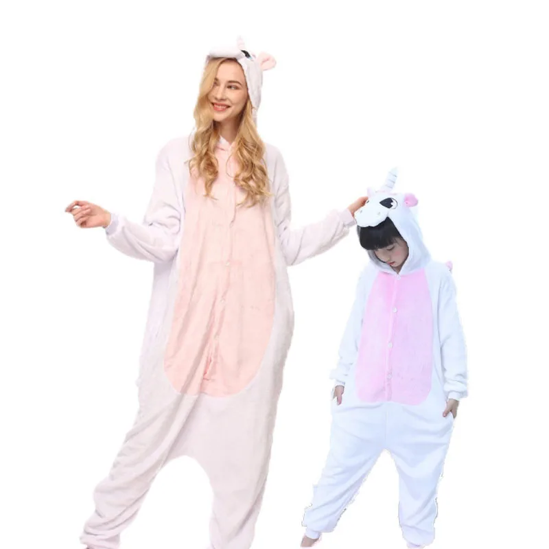 Для женщин Детская Kigurumi Пижама-комбинезон в виде животных, комплекты, одежда для сна с рисунком персонажей из мультфильмов» и «Единорог», зимние, для взрослых, подарок для ребенка, Фланелевая пижама с капюшоном - Цвет: Pink Unicorn