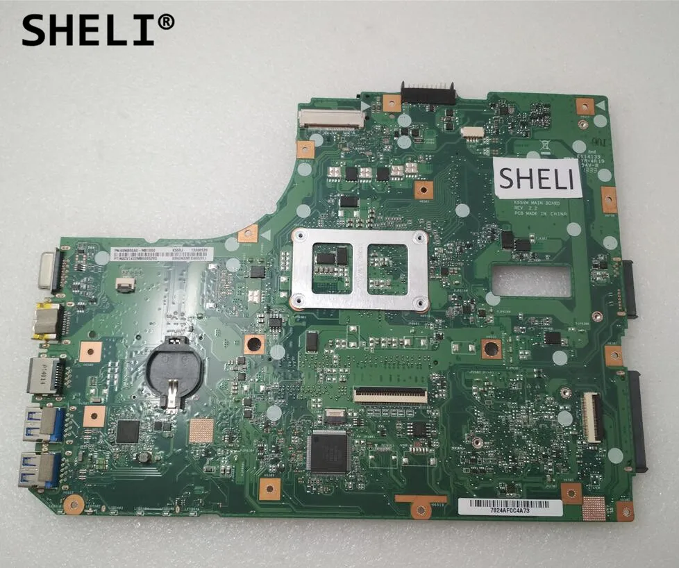 SHELI для ноутбука Asus A55V K55VM K55VJ материнская плата REV 2,2 HM77 60NB00A0-MB1000