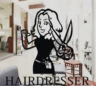 

Hair salon Store window sticker hair dresser shop sign sticker advertising poster wall sticker store sticker