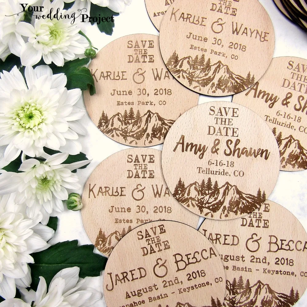  Calendar Save the Date Magnet Mountain Shape Save the Date Heart Save the Dates Wedding Invitation  - 32953913434