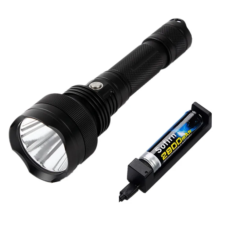 Sofirn SP31T мощный светодиодный светильник-вспышка 18650 Cree XPL-HI 1000 лм, высокомощный тактический фонарь светильник, лампа для велосипедного лагеря, охоты - Испускаемый цвет: with battery charger