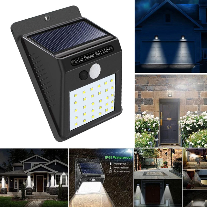 30 LEDs IP65 Solar Panel Light Split Separate PIR Motion Sensor Outdoor