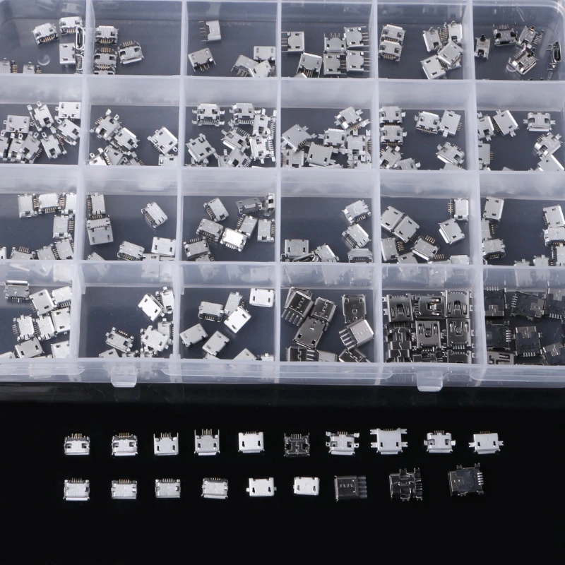 

240 Pcs 24 Models Micro USB Connector Socket Jack For MP3/4/5 Lenovo ZTE Huawei