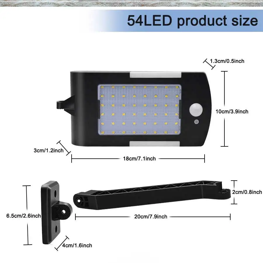 Newest 450LM 48 LED Solar Power Street Light PIR Motion Sensor Lamps Garden Security Lamp Outdoor Street Waterproof Wall Lights