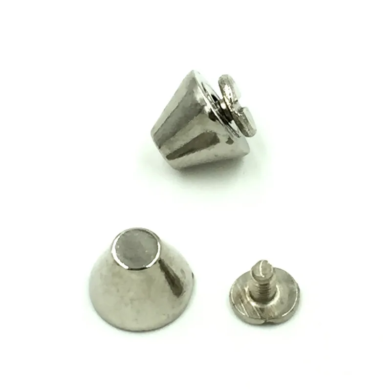 500Sets Wholesale Punk Cylinder Spike Studs Spots Garment Rivets Silver