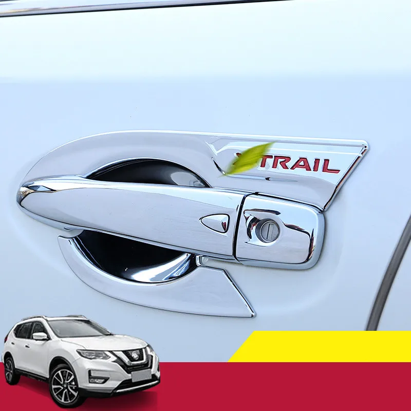 Для Nissan X-trail X trail T32- автомобильный Стайлинг крышка внутренней дверной ручки дверная чаша рамка отделка Наклейка Защитные блестки