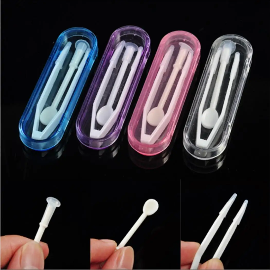 

carry Random size Tweezers Suction use Stick Contact Tool Small Inserter Lenses Color Eyes Set easy and Care Kit Kit to Remover