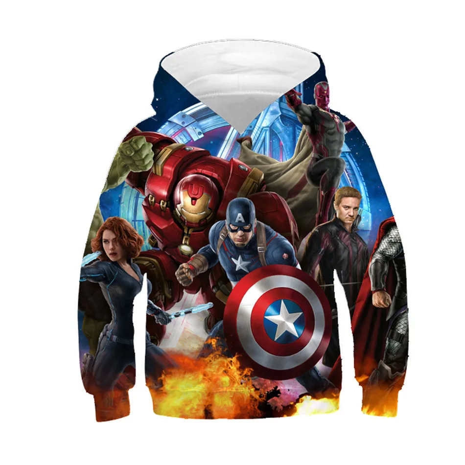 2019 fille/garçon Avengers sweat à capuche bébé enfants Cool 3d Sweatshirts enfants Super héros pulls hauts bébé marque vêtements 4-11y