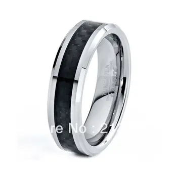 

FREE SHIPPING!USA WHOLESALES CHEAP PRICE BRAZIL RUSSIA CANADA UK HOT SELLING 8MM BLACK CARBON FIBER BRIDALTUNGSTEN WEDDING RING