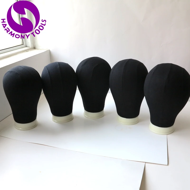 

HARMONY 1 Piece 24inch Canvas Block Head for Wig Making Poly Mannequin Canvas Foam Block Head ( White, Black )