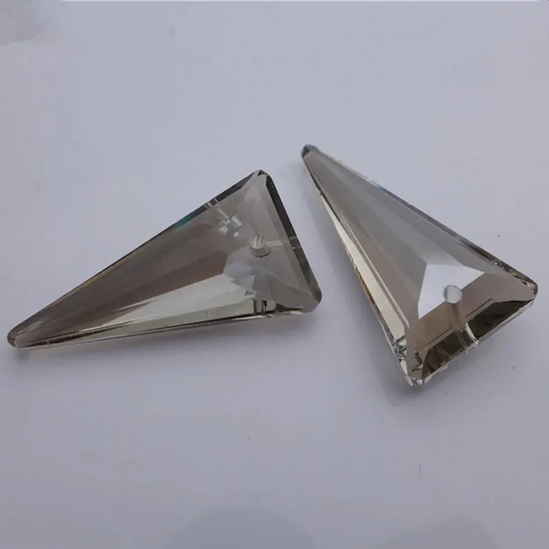 12 шт. 38 мм Австрийский Кристалл Длинные треугольные формы Подвески Стекло AB радужные лампы бусины для люстр Стразы для изготовления ювелирных изделий k9