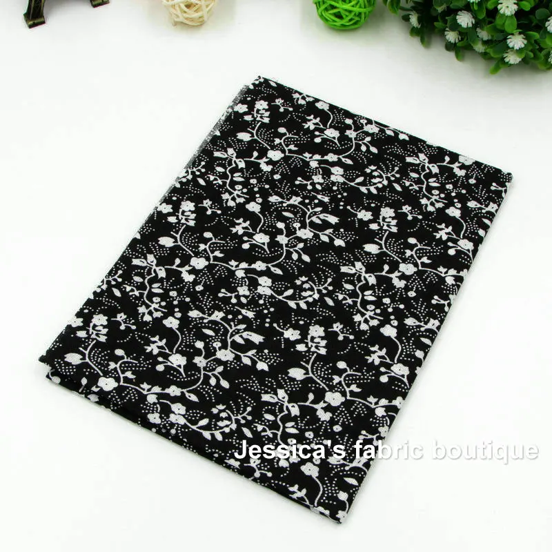 7pcs Black 100% Cotton Quilting Fabric for DIY Sewing Patchwork Kids Bedding Bags Tilda Doll Baby Cloth Textiles Fabric 50*50cm