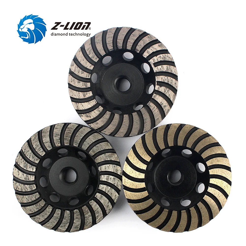 Z-LION 3pcs/lot 4 inch Diamond Grinding Wheel Disc Concrete Marble Granite Grinding Tool Double Layer Segment Cup Wheel Dish
