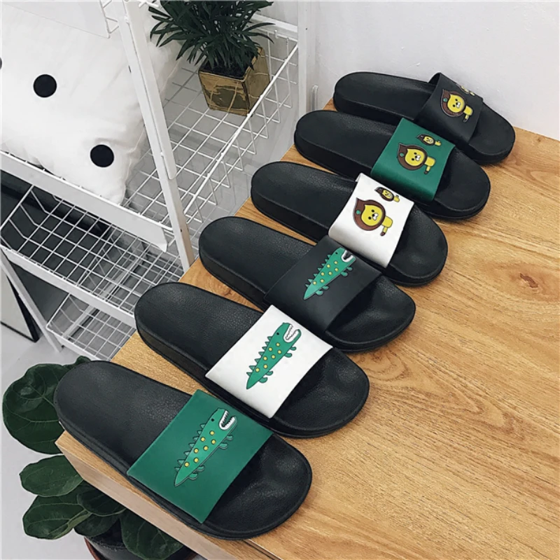 

Mazefeng 2018 Fashion Female Slippers Summer Cartoon Women Casual Slippers High Quality Anti-Skidding Women Cute Single Slippers