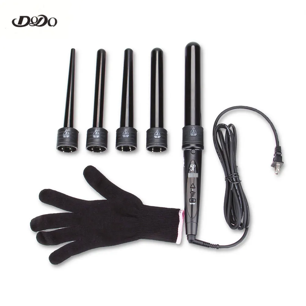 

DODO Electric Hair Curler 5 In 1 Interchangeable Hair Curling Iron Multi-Size Roller Set Hair Styling Tool With 5 Curling Wands