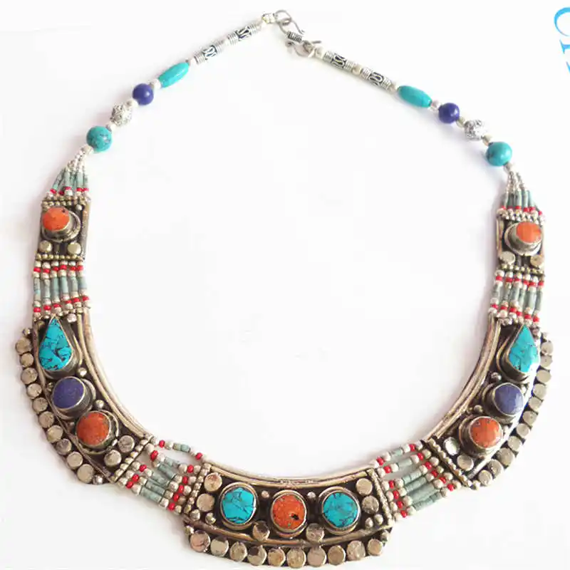 

TNL202 Nepal Indian Hand Jewelry Big Statements BOHO Necklace Clearance Sale Free Shipping