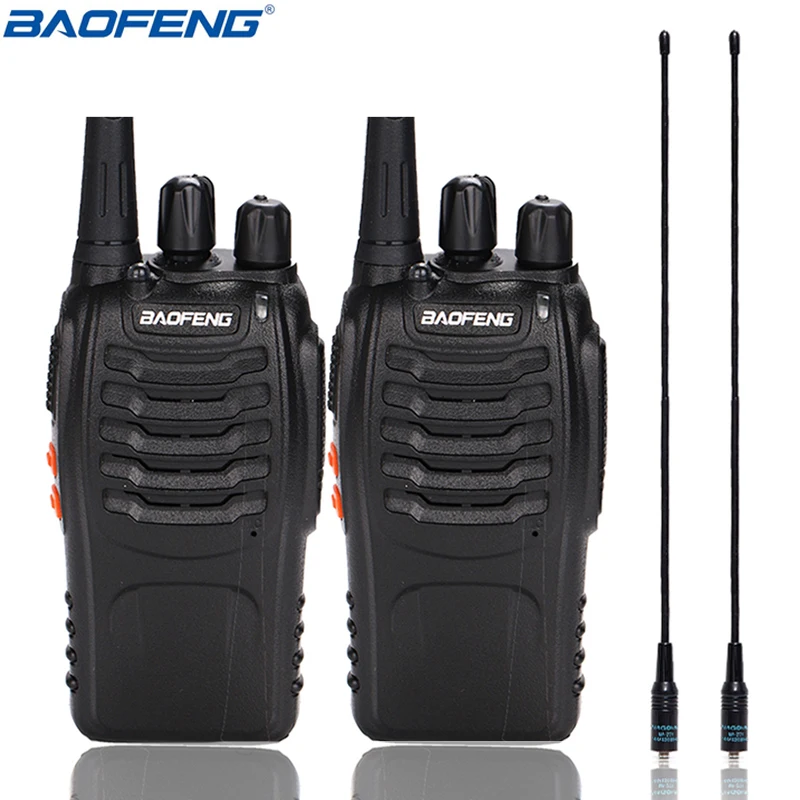 Из 2 предметов Baofeng BF 888S иди и болтай Walkie Talkie bf 888s 5 Вт двусторонней радиосвязи