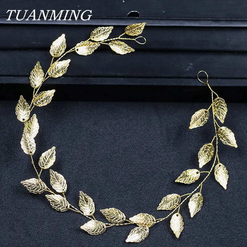 

Golden Leaf Headbands For Girl Wedding Bride Headbands Headpiece For Women Hair Decoration Silver Hairbands