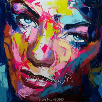

Palette knife painting portrait Palette knife Face Oil painting Impasto figure on canvas Hand painted Francoise Nielly 14-64