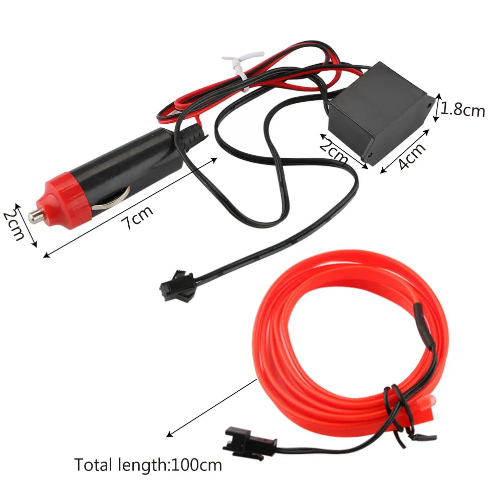 FORAUTO 1 м автомобильный гибкий неоновый EL провод декоративный светильник полоски авто лампы для автомобиля Стайлинг интерьера 12 В светодиодный холодный светильник s