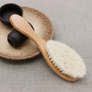 

Wooden Handle Hairdressing Soft Fiber Brush Barber Neck Duster Cleaning Remove Brush Hair Styling Tools