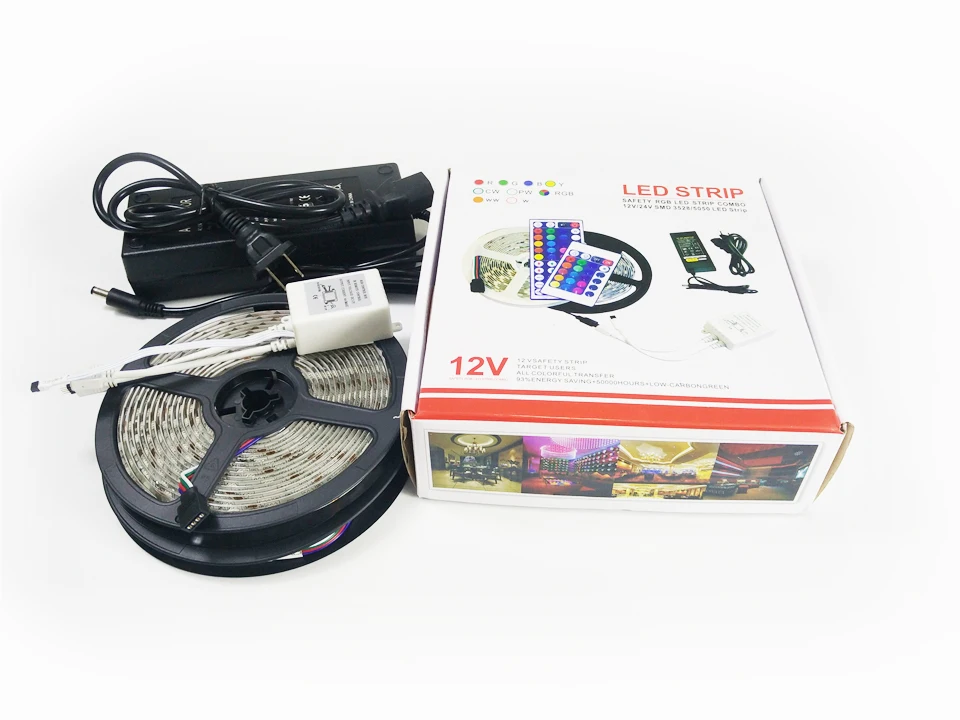 10m 12V RGB 5050 led strip with controller and AD adapter 26